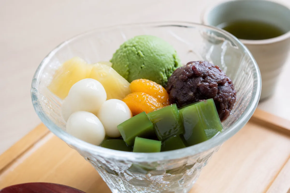 抹茶白玉あんみつ