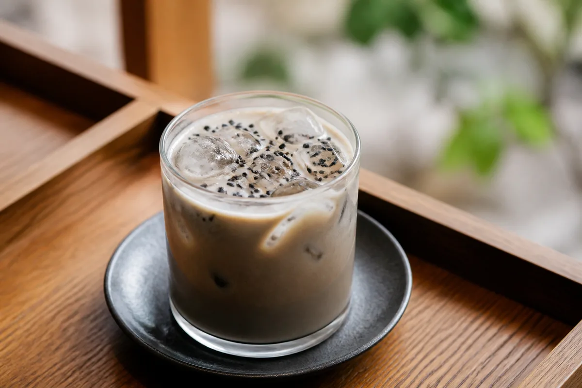 玄米茶と黒ごまのモクテル