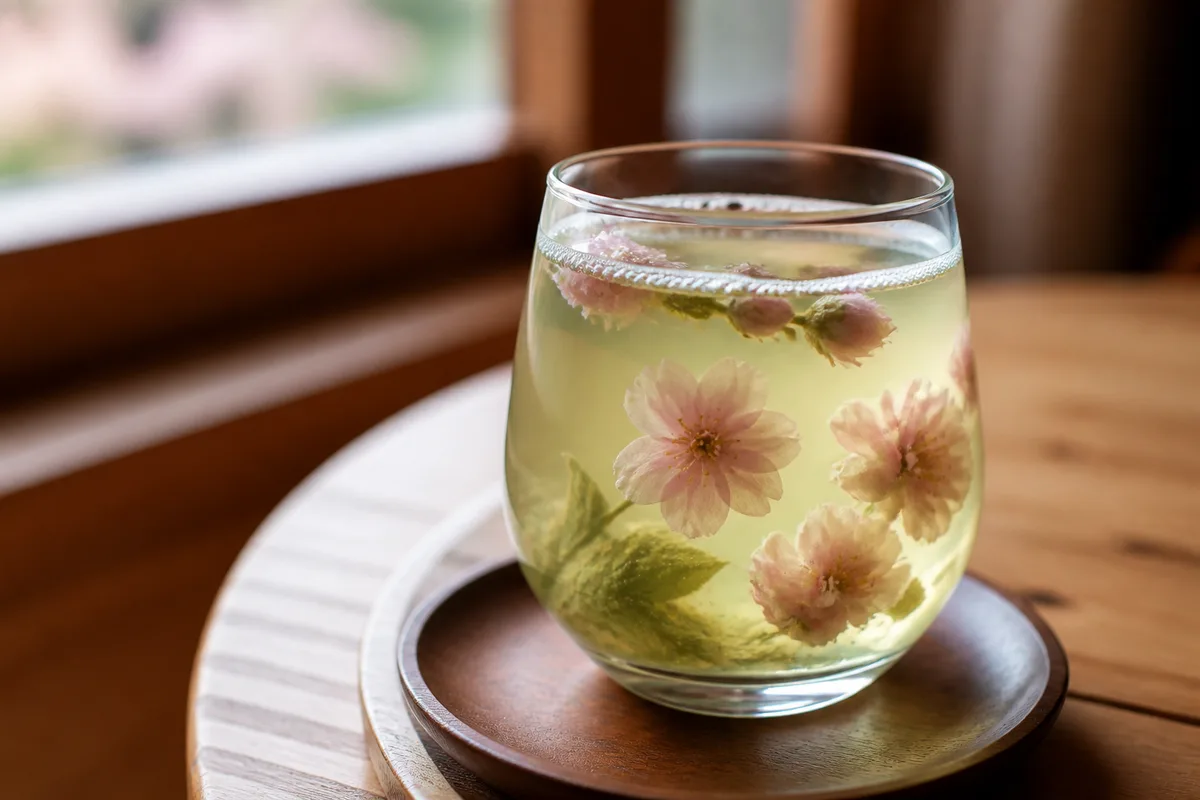 かぶせ茶と桜のスプリングモクテル