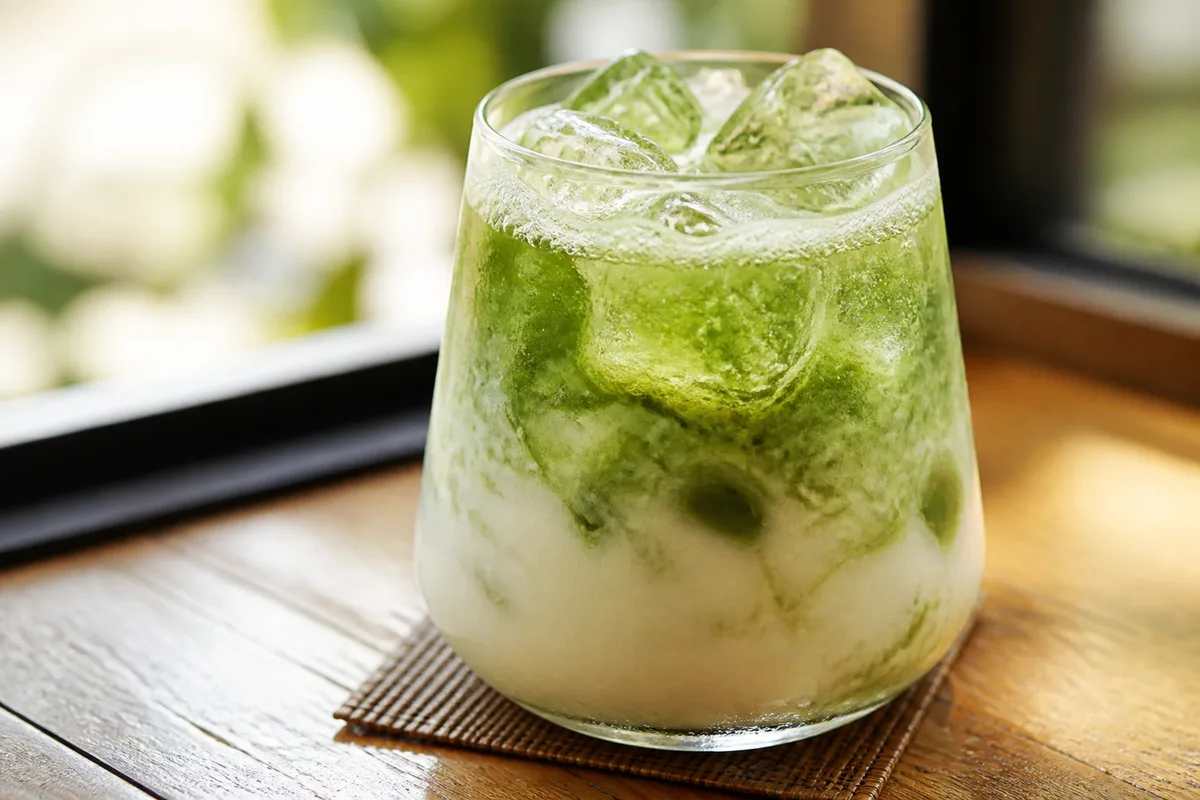 抹茶と米麹甘酒のフィズ
