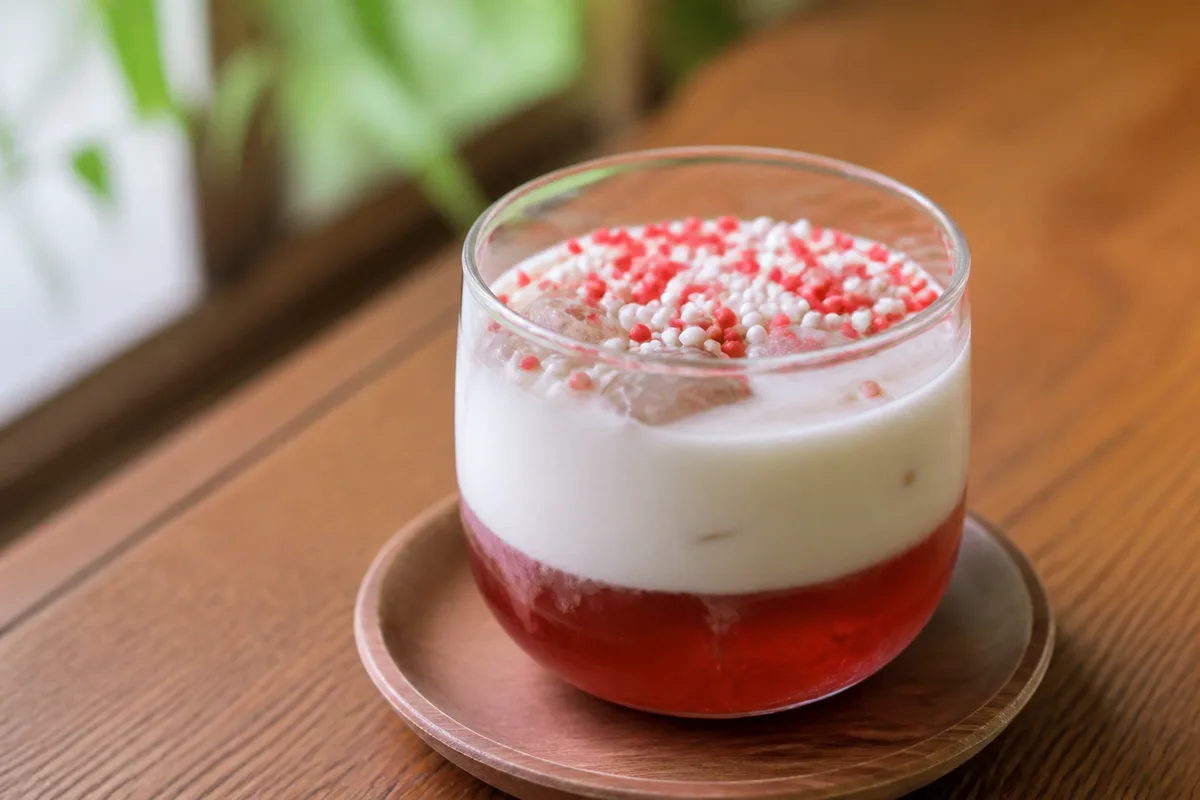七五三の紅白ミルク番茶