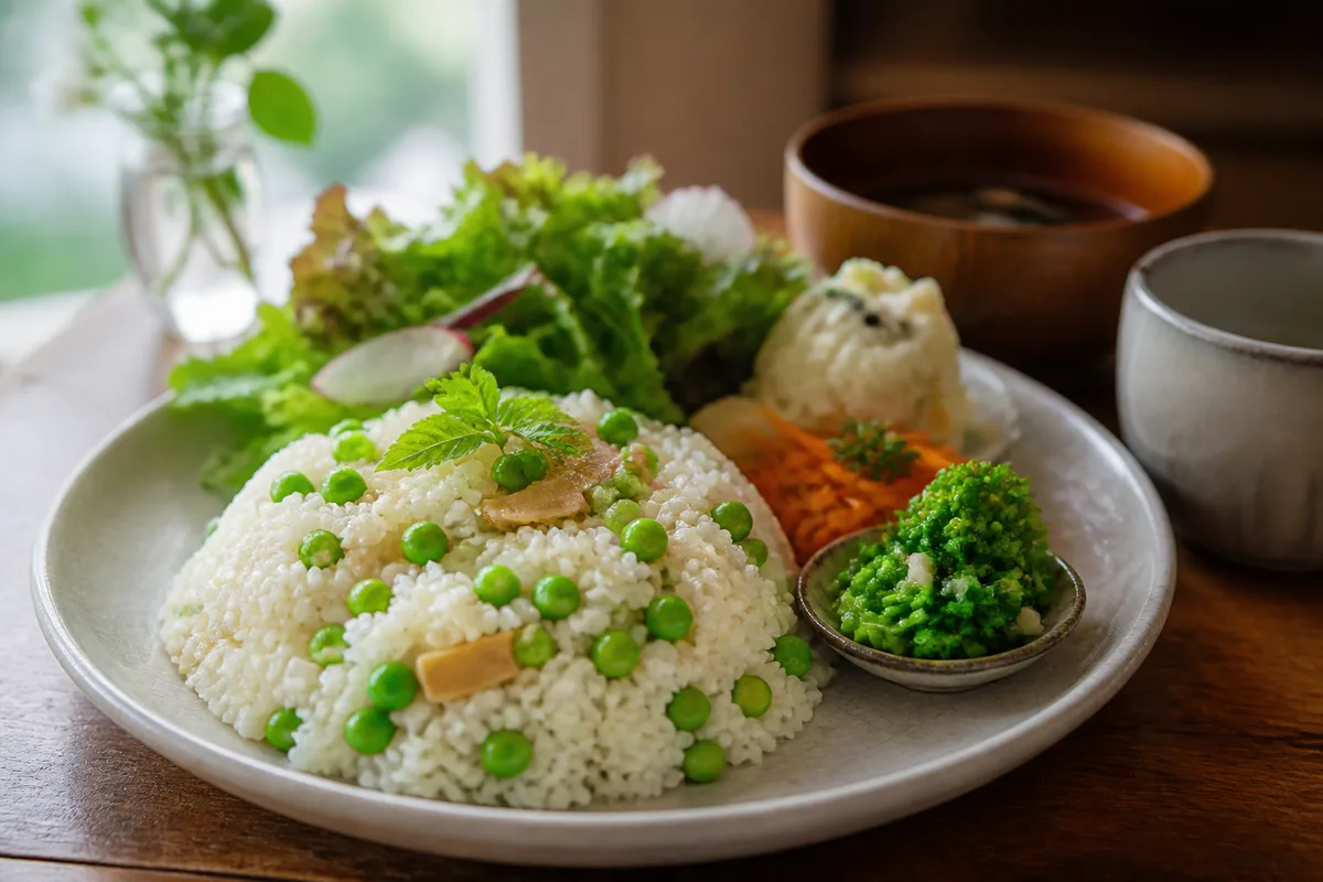 グリーンピースの豆ごはんプレート