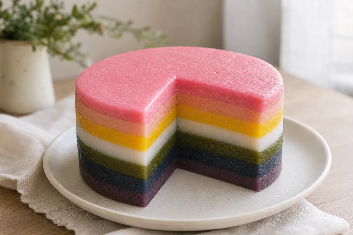 虹色レインボー餅ケーキ