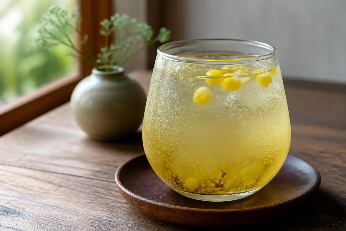 玄米茶ととうもろこしの冷製モクテル