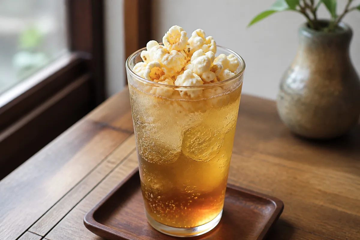 玄米茶とポップコーンのソーダ