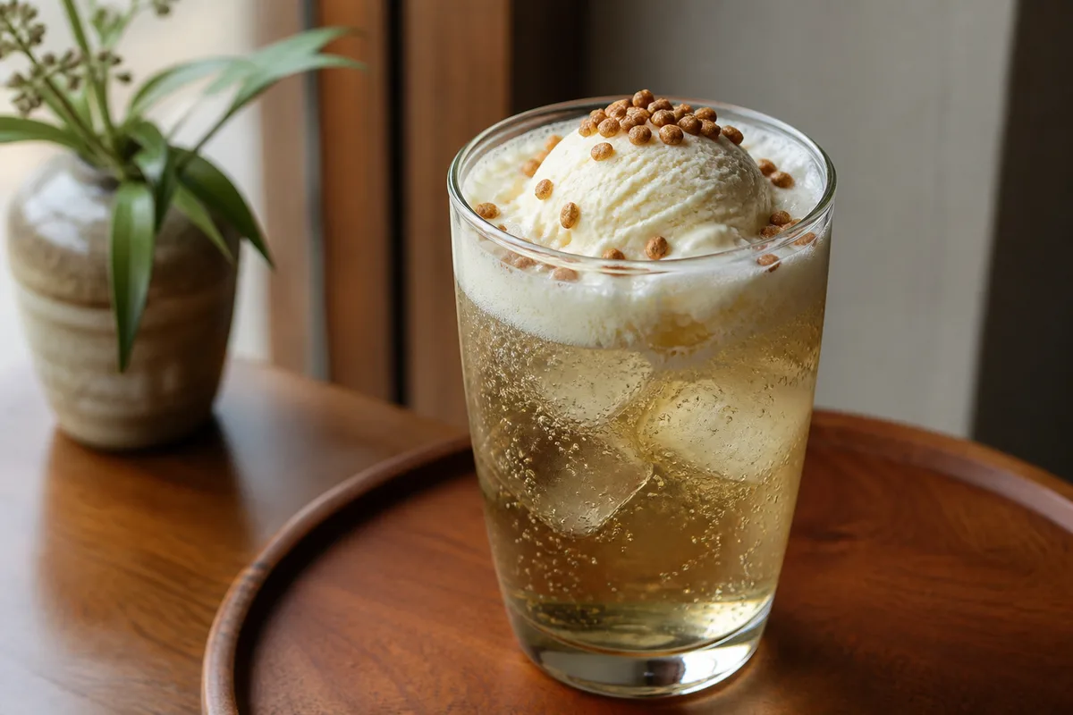 玄米茶の塩バニラフロート