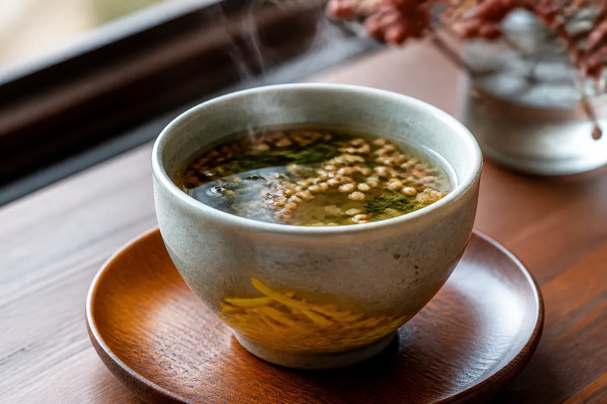 玄米茶と柚子のホットモクテル