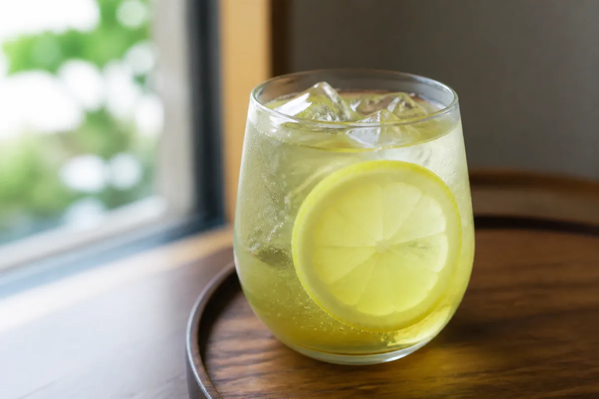 かりがね(茎茶)のはちみつレモンソーダ